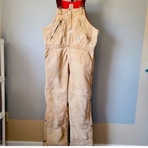 Distressed Carhartt Overalls Double Knee Bibs 90s 40x30.